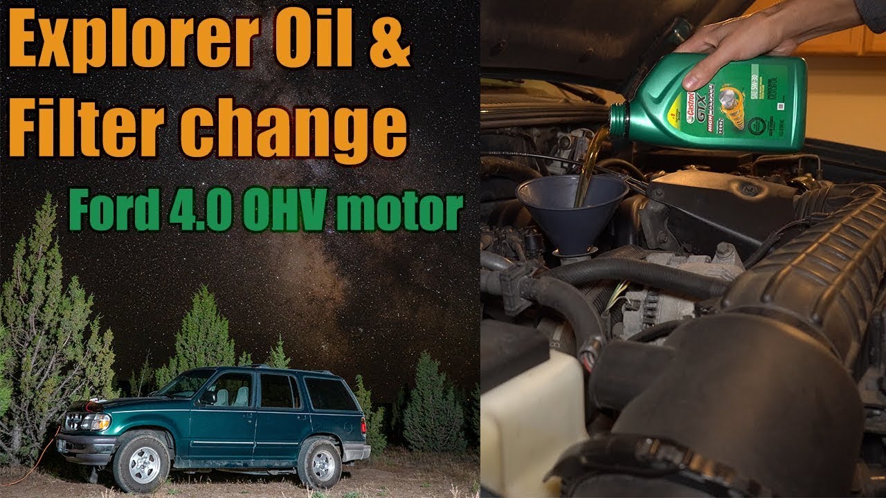 Замена масла в Ford Explorer 1996 года выпуска, двигатель 4.0 OHV (домкраты не требуются! Минимум...