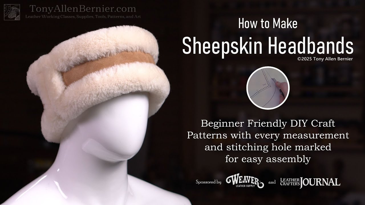 How to make Sheepskin Headbands with Craft Patterns, DIY Shearling Headband Tutorial.