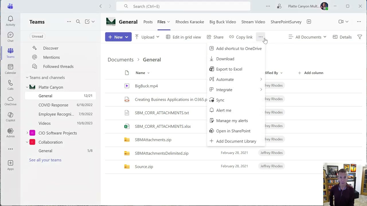 Добавление кнопок загрузки в библиотеки документов Teams или SharePoint с использованием JSON.