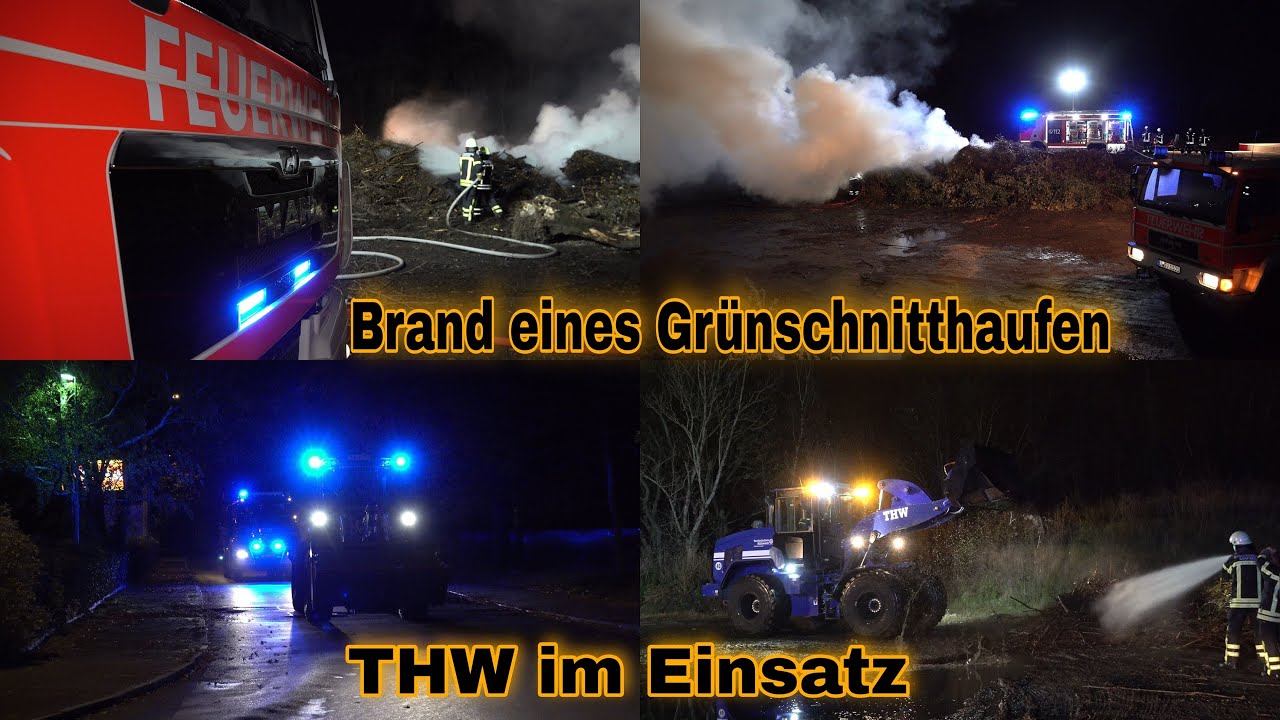 [THW Radlader auf Einsatzfahrt] Der übliche Brand beim Grünflächenamt in Leipzig-Schönau