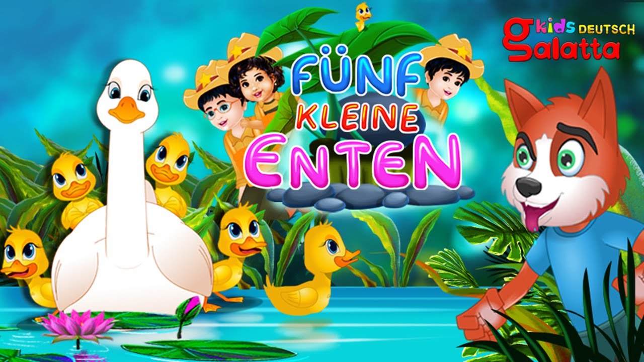 F&uuml;nf kleine Enten - Five Little Ducks | German Rhymes for Children | Galatta Kids | Duck | Deutsch