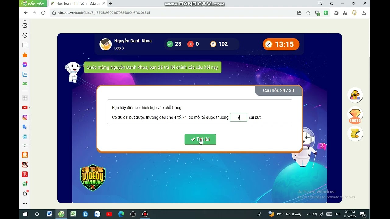 Đấu trường toàn quốc của Vioedu.Khoa VioEdu TV