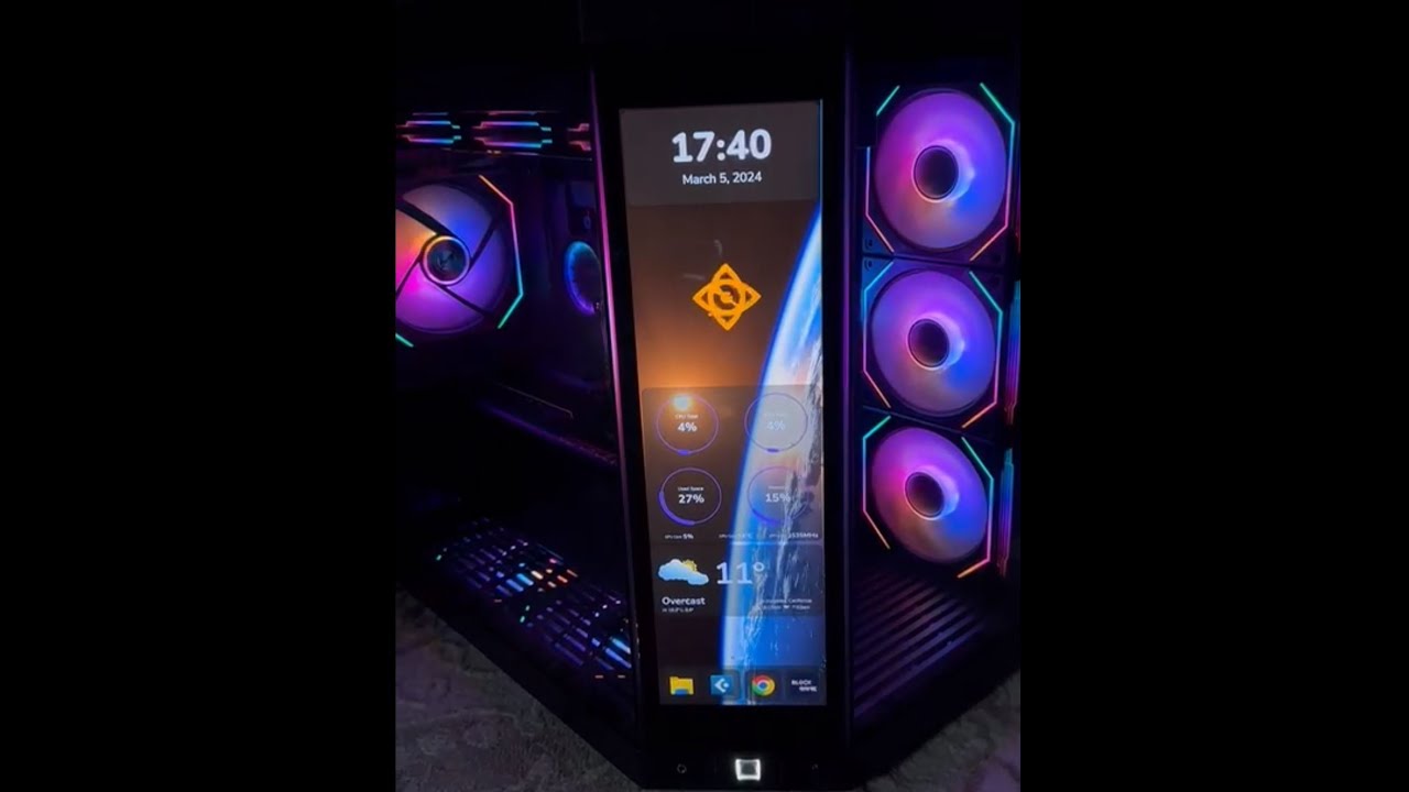 II PIMPUIM PC ul lui LUK - i9-13900k+RTX4070 full PRO ART in HYTE Y70 BLACK cu DISPLAY TOUCHSCREEN