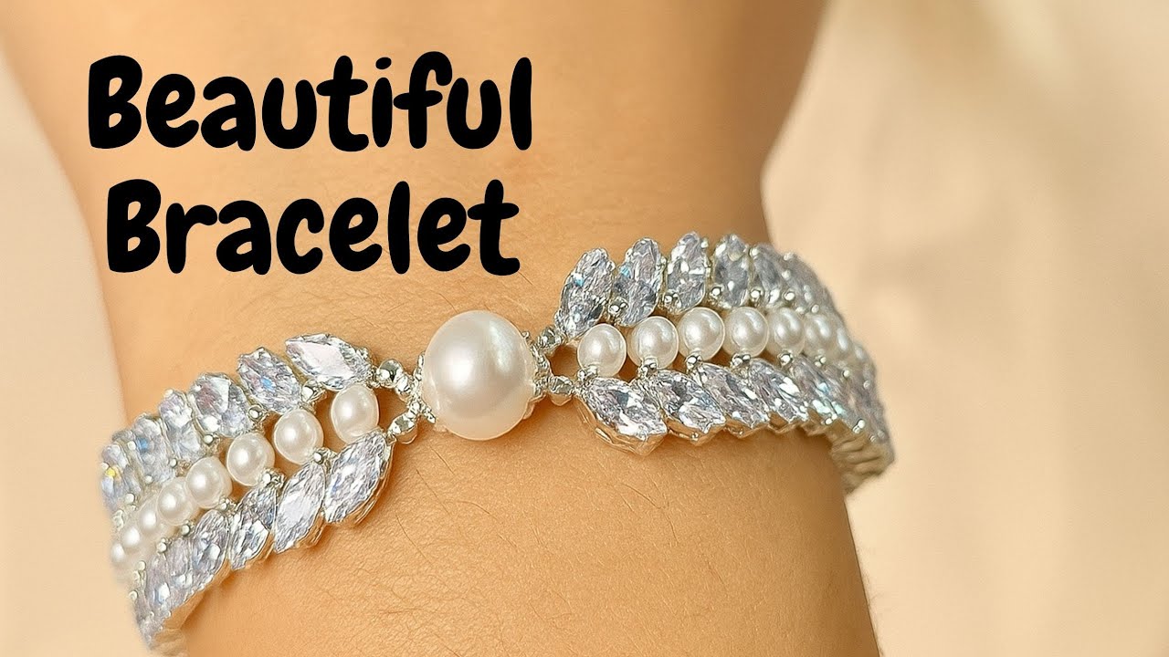 Diy Cute Beaded Bracelet Making | Rhinestones handmade fairy bracelet design #diybeadedjewelry