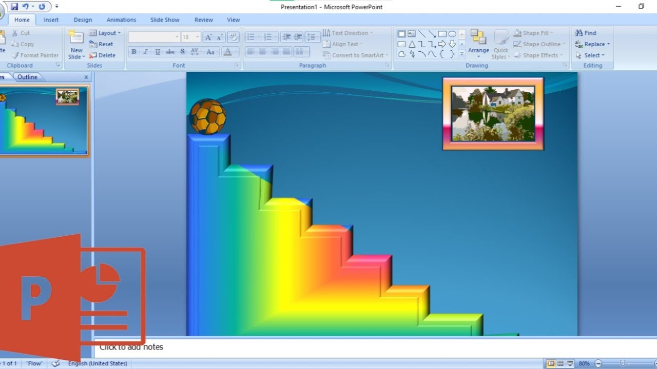 Power Point Training|How To Make A Bouncing Ball Animation With Motion Pats In Power Point #powe