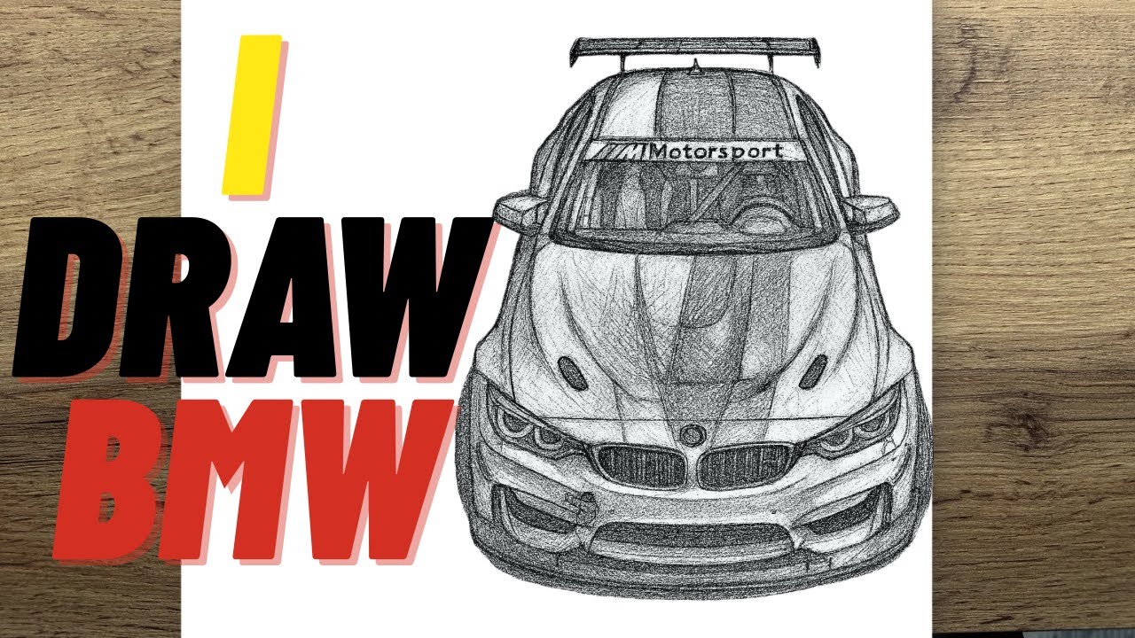 Realistic BMW Drawing with Pencil
