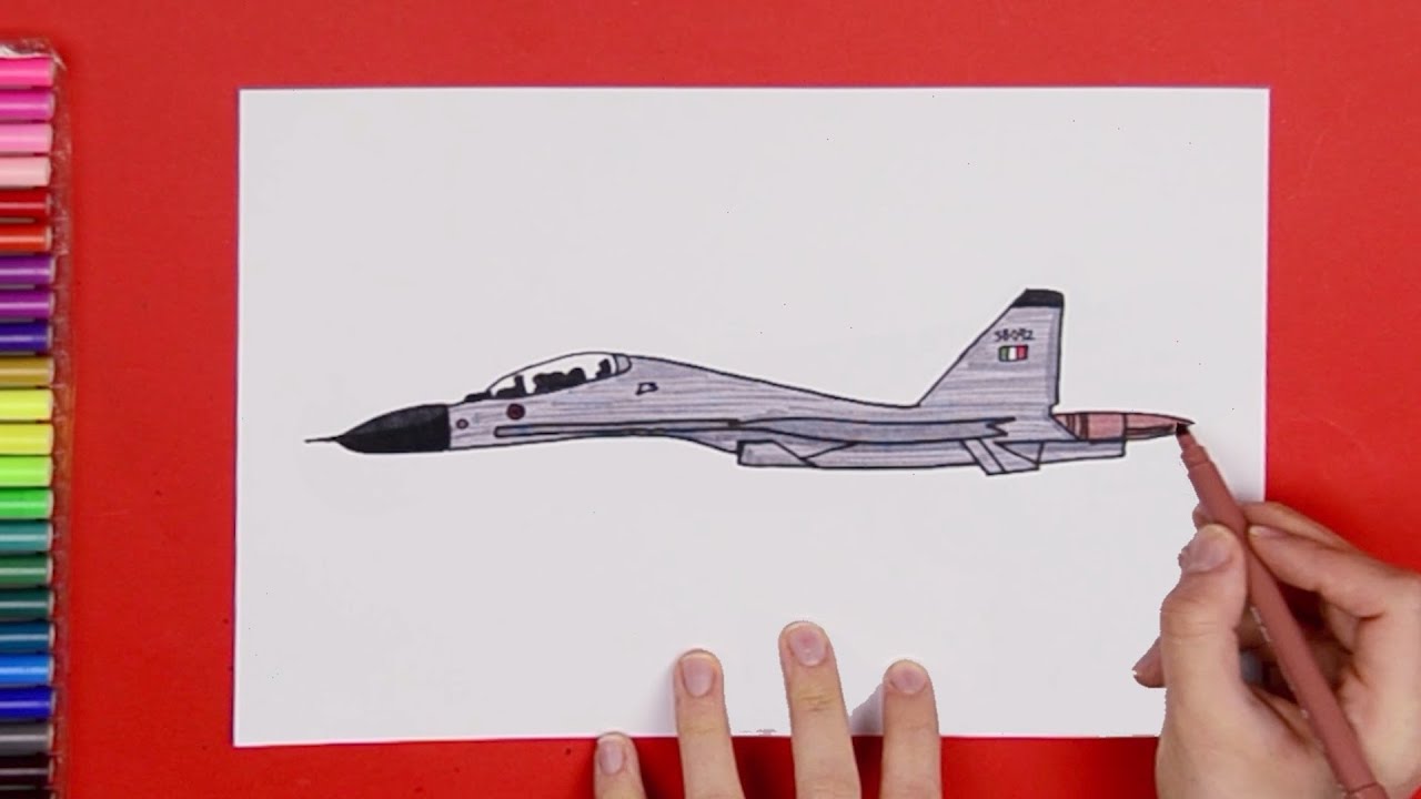 How to draw Sukhoi Su-30 Jet Fighter