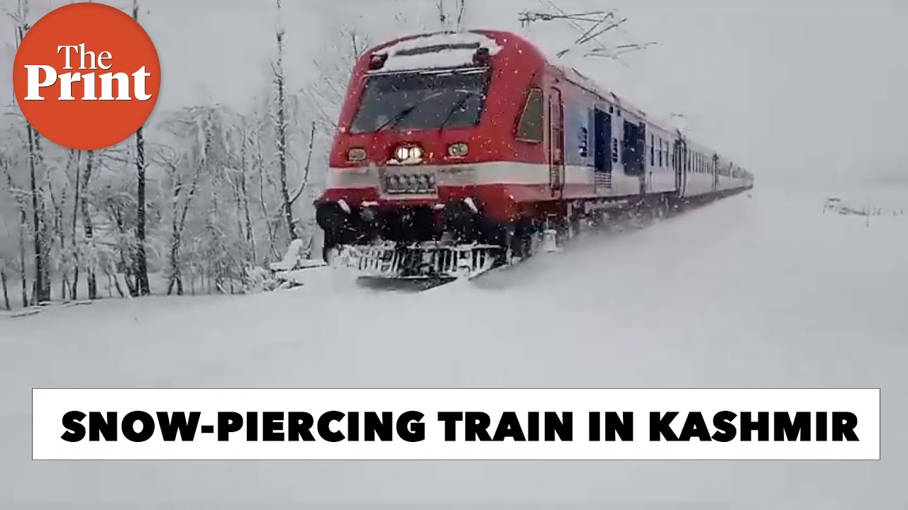Railway minister posts a video of a train running on a snow-covered track