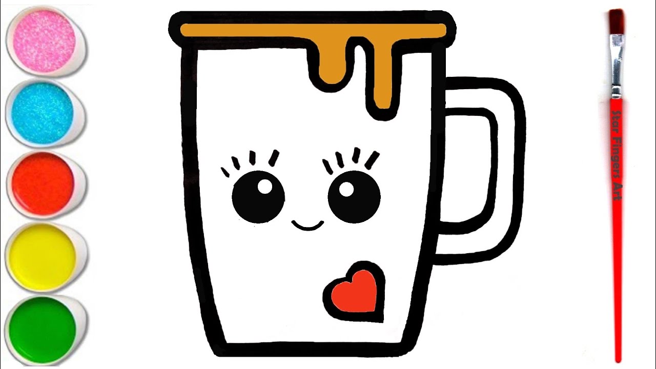 Drawing Coffee Mug, Painting & Colouring For Kids & toddlers! ABCD rhymes song for kids and toddlers