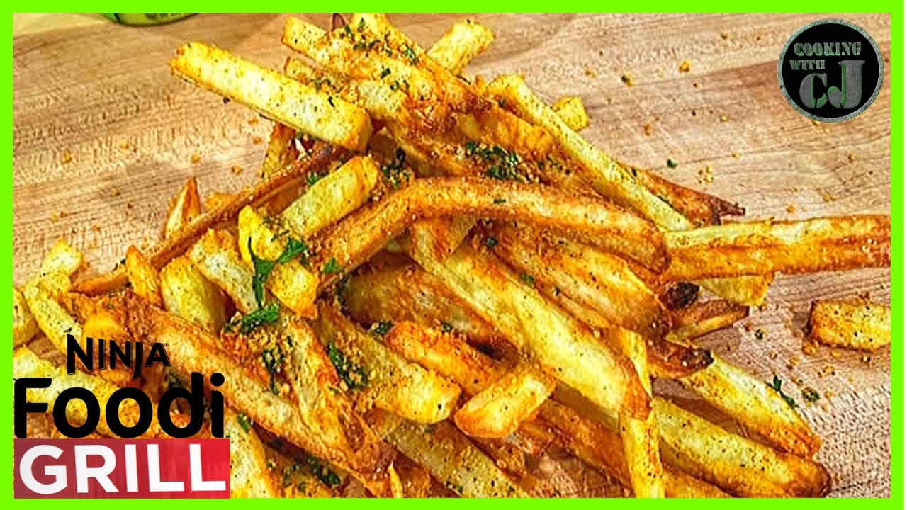 NINJA FOODI GRILL FRENCH FRIES! | Air Fryer French Fries | Ninja Foodi Grill Recipes!