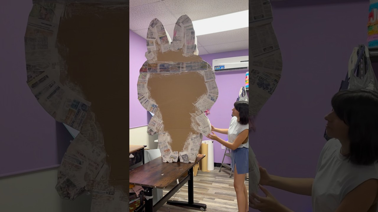 Let&rsquo;s paper mache this 6ft Labubu pi&ntilde;ata! #dayinmylife #diy #smallbusiness #pi&ntilde;ata #labubu