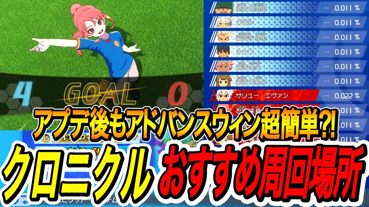 【イナイレV】アプデ後おすすめクロニクル周回場所はここ！アドバンスウィンも簡単に取れるチーム編成や必殺技構成も解説！【イナズマイレブン英雄たちのヴィクトリーロード】