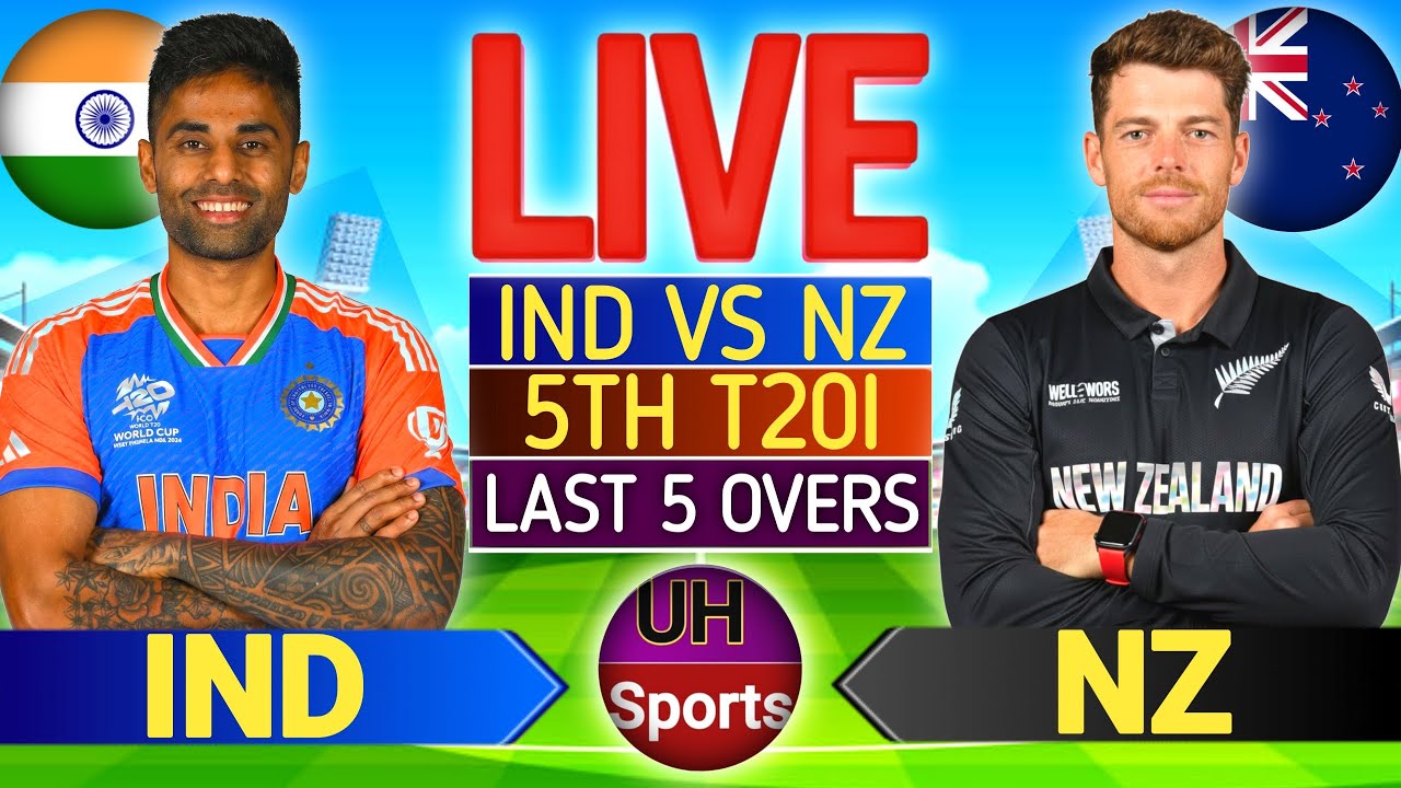 🔴India vs Newzealand 5th T20 NZL BAT Last Hour, Ind vs Nzl Live Cricket Score & Hindi Fan commentary