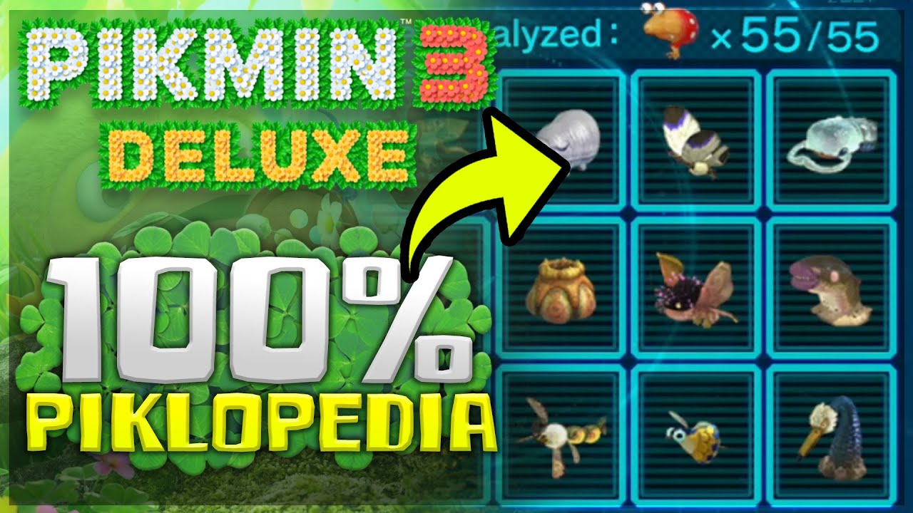 Pikmin 3 Deluxe - 100% Piklopedia Entries! ALL 55 Creatures Analyzed!