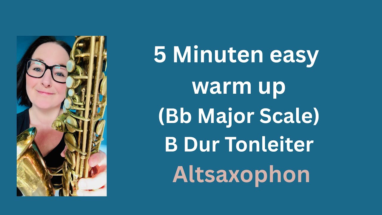 5 Minuten warm up fürs Altsaxophon durch die B Dur Tonleiter, Bb Major  Scale - Sheet music