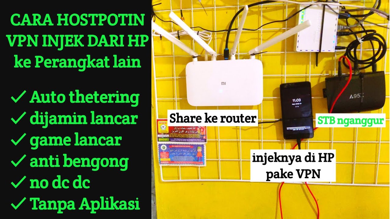 Cara Hostpot Thetering koneksi dari VPN Tunnel inj3k dan setting Auto Thetering on di android