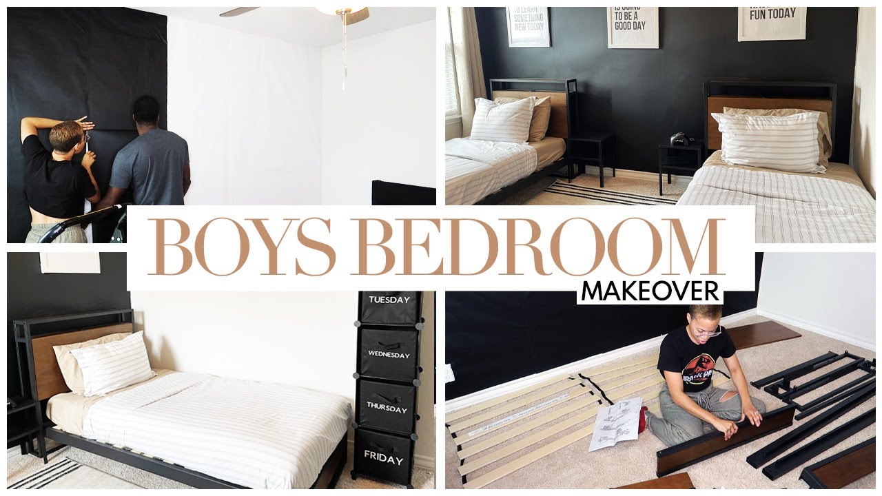 BOYS ROOM MAKEOVER  CLEAN AND DECORATE WITH ME ROOM TRANSFORMATION