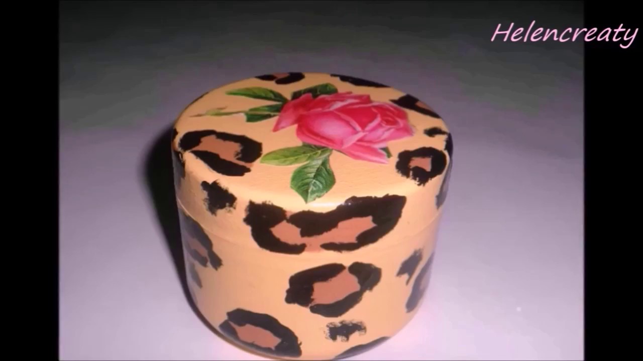 Pintura decorativa /envase plastico/ animal print/ how to paint on plastic