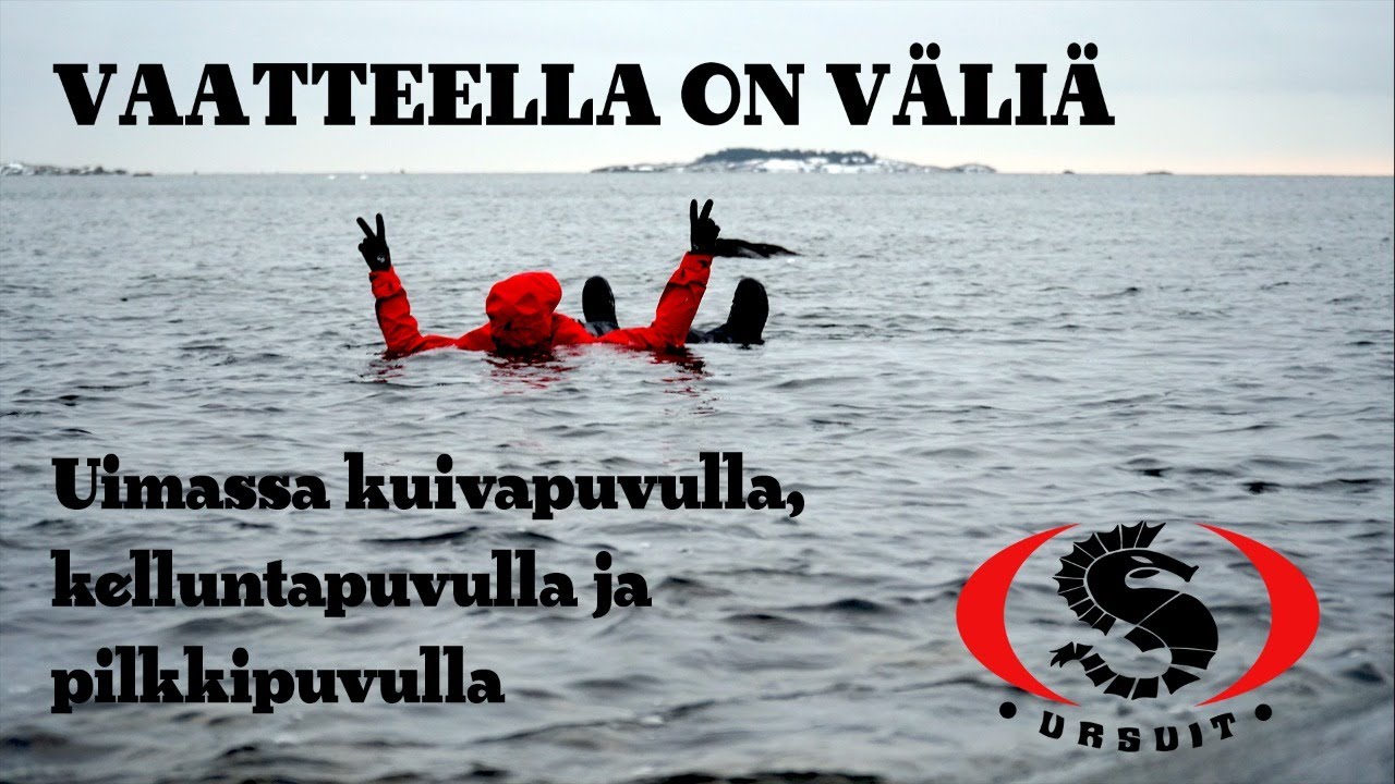Vesitestissä kelluntapuku, kuivapuku ja pilkkipuku