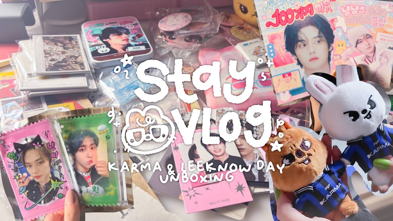 Stay Vlog | Karma Skzoo Unboxing, Lee Know Day Goods