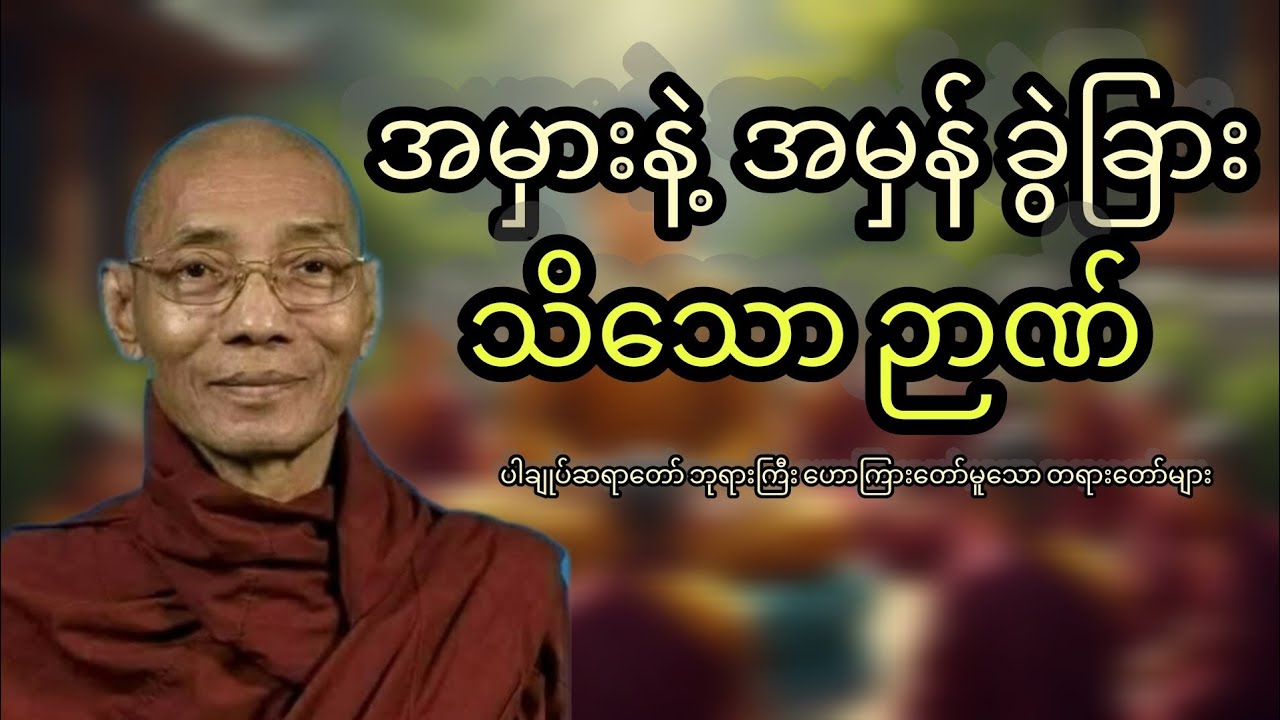 အမှားနဲ့ အမှန် ခွဲခြားသိသော ဉာဏ်