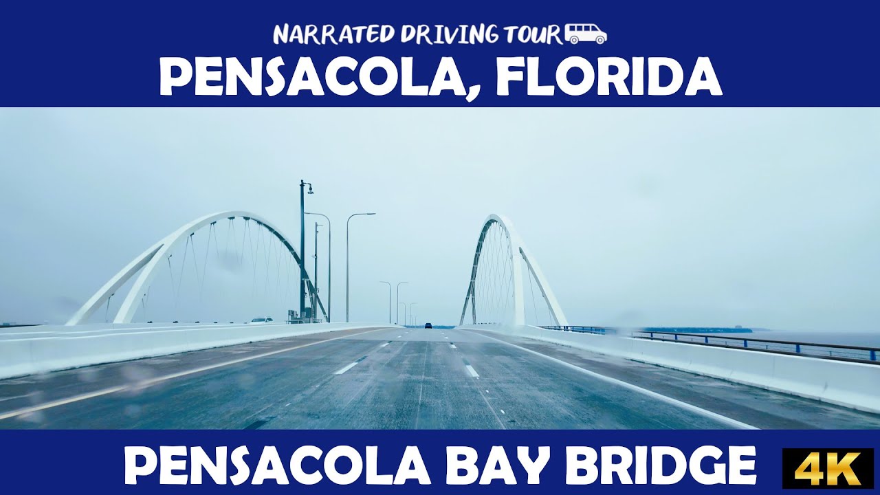 🚗🌉 Stunning 4K Drive Across Pensacola Bay Bridge | Scenic Waterfront Views & Coastal Vibes 🌊✨