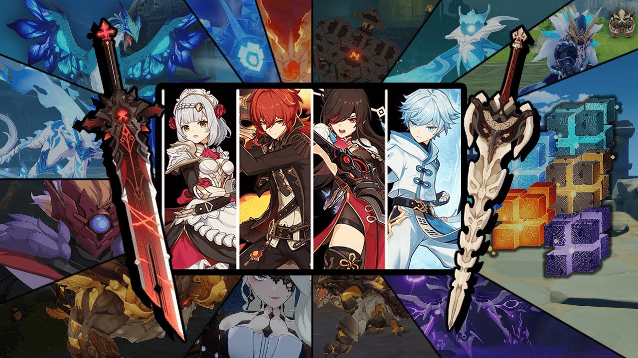 Full Claymore Party Against All Bosses In The Game [2.2 Patch/Kokomi Release] - Genshin Impact