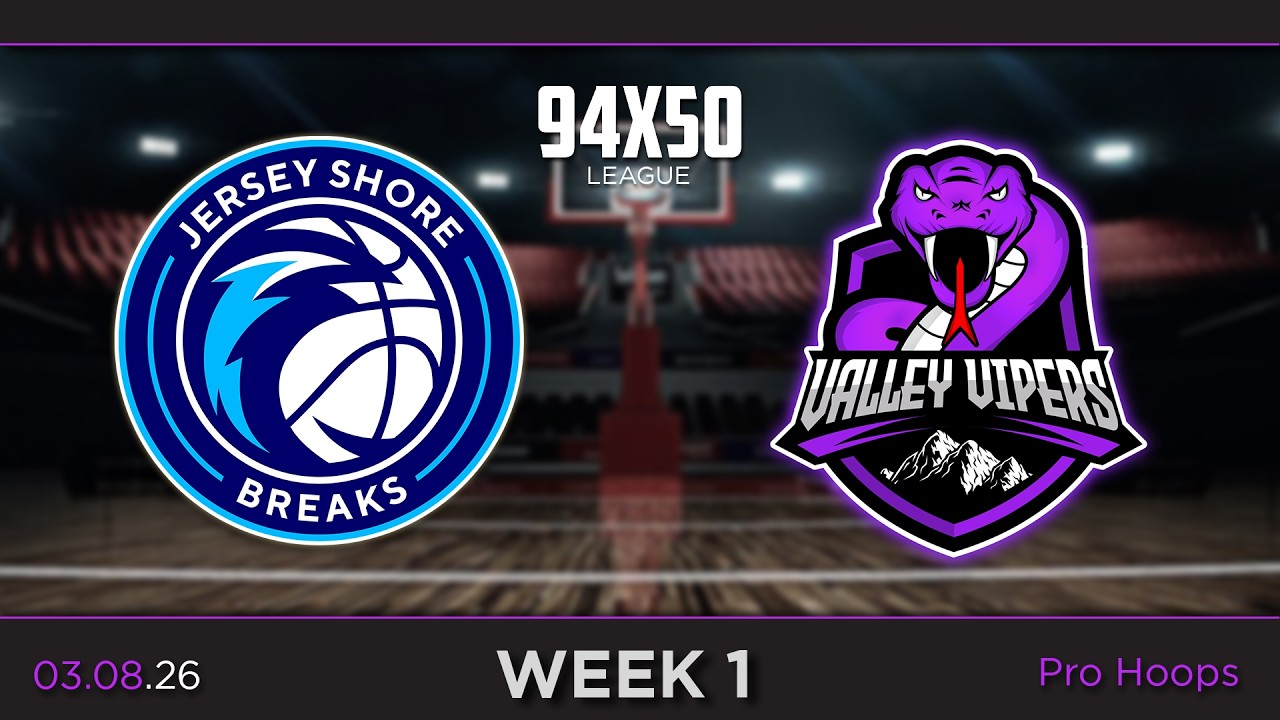 Jersey Shore Breaks at Virginia Valley Vipers - WEEK 1 - 94x50 Professional Basketball League