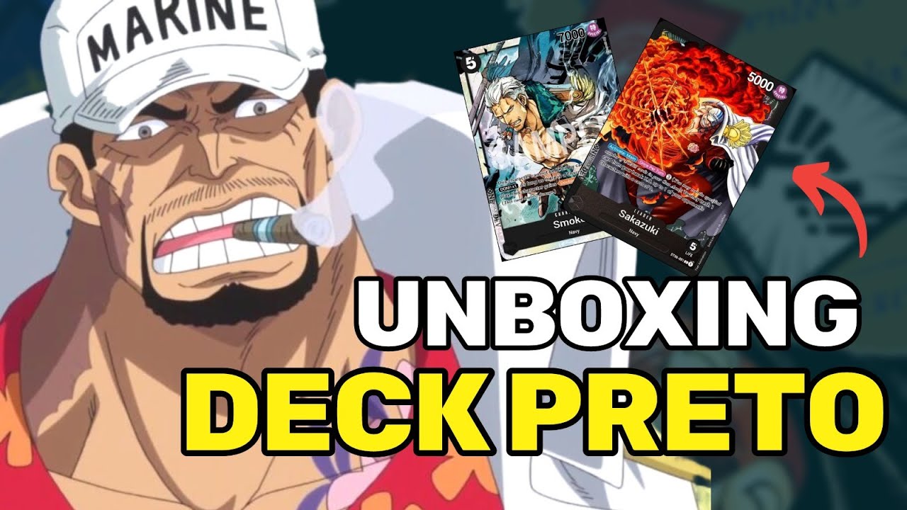 UNBOXING Novo Starter Deck Preto Marinha - One Piece Card Game (PT/BR - PT/PT)