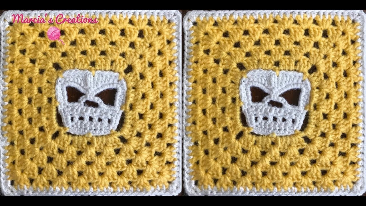 TEJIDOS A CROCHET: Cuadro para Halloween/ HOW TO CROCHET: Halloween Square