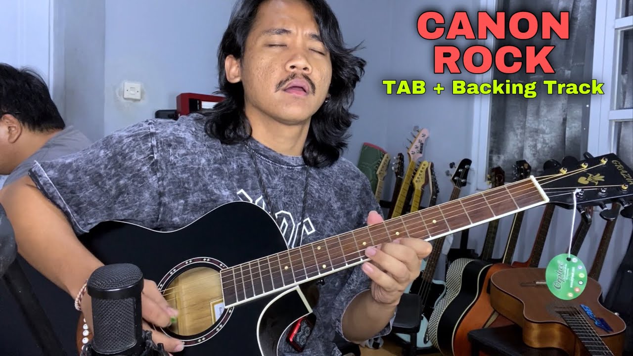 Tutorial Melodi Gitar (Canon Rock) Slow Tempo Tab + Backing Track