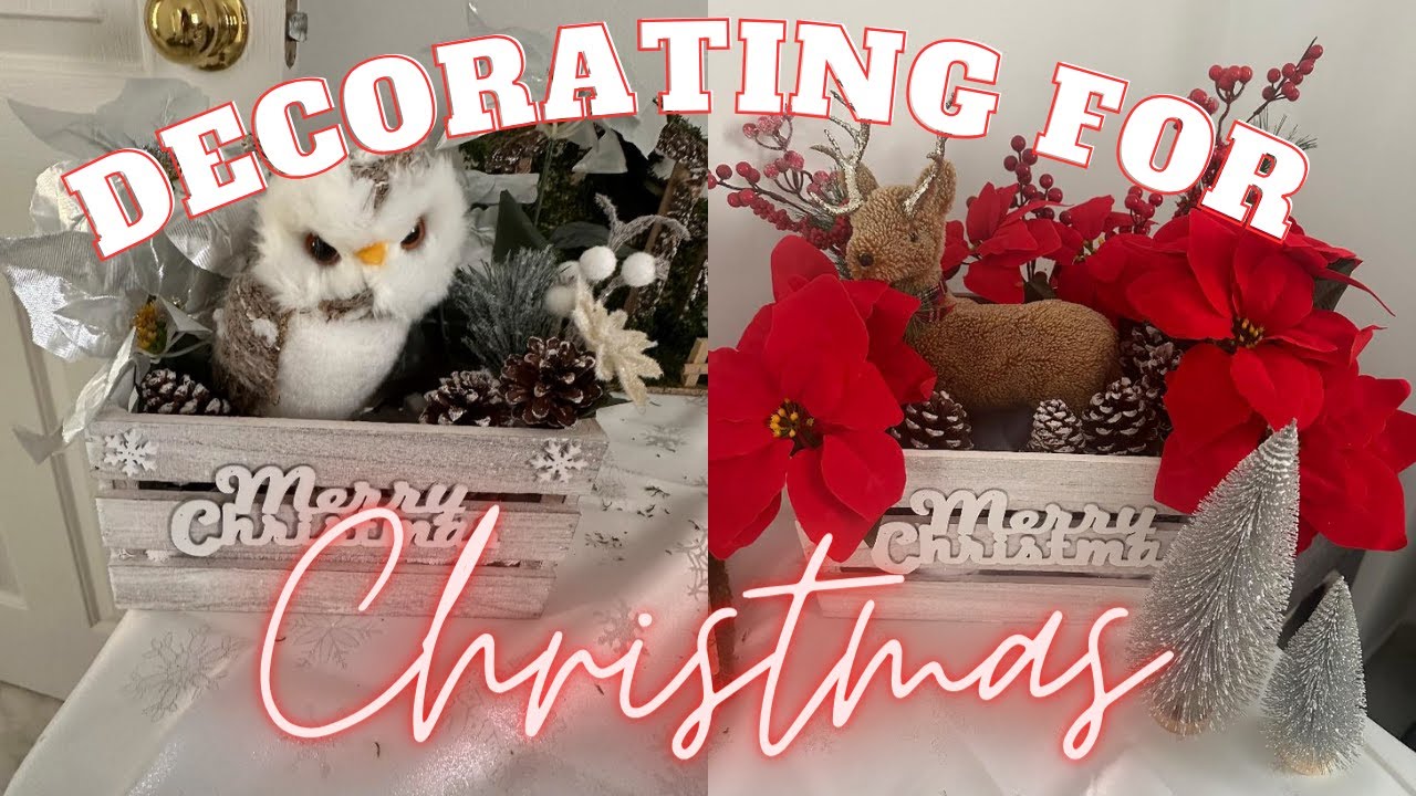 PUTTING UP CHRISTMAS DECORATIONS