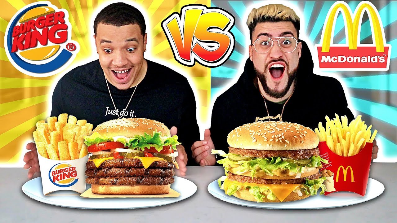 MCDONALDS VS. BURGER KING FOOD CHALLENGE !! (Most Popular Items on the Menu  🍔🍟)