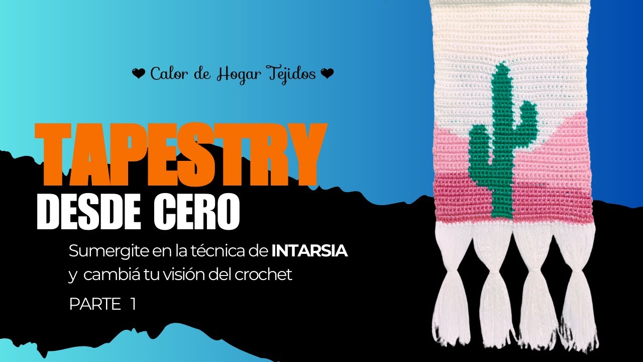 Sumergite en la Técnica de INTARSIA y tejé un Tapiz de Cactus