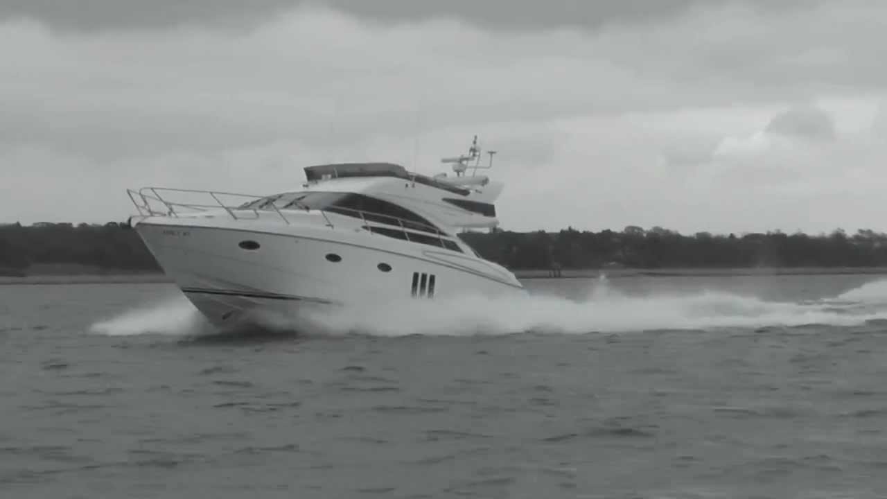 Charter Solent  - Princess 50 flybridge filmed around  Cowes, Southampton, the Hamble and Lymington