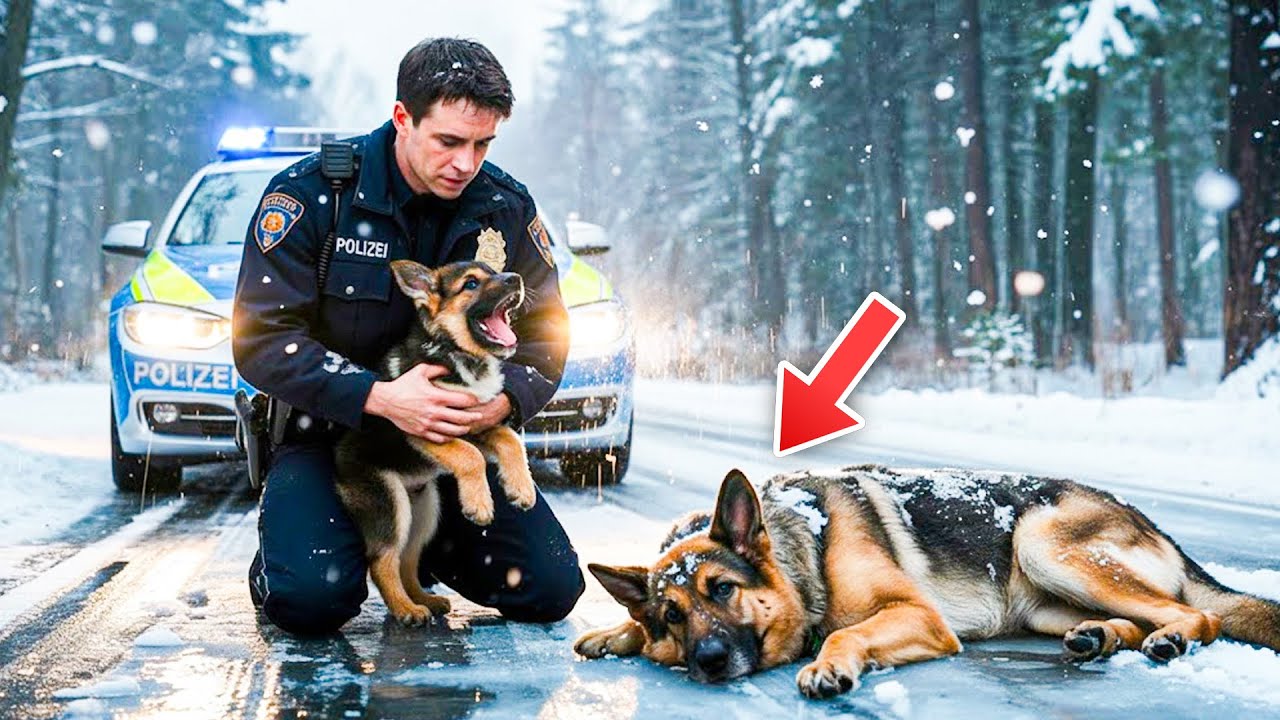 Schäferhund-Welpe flehte den Polizisten an, seine verletzte Mutter zu retten – alle weinten.