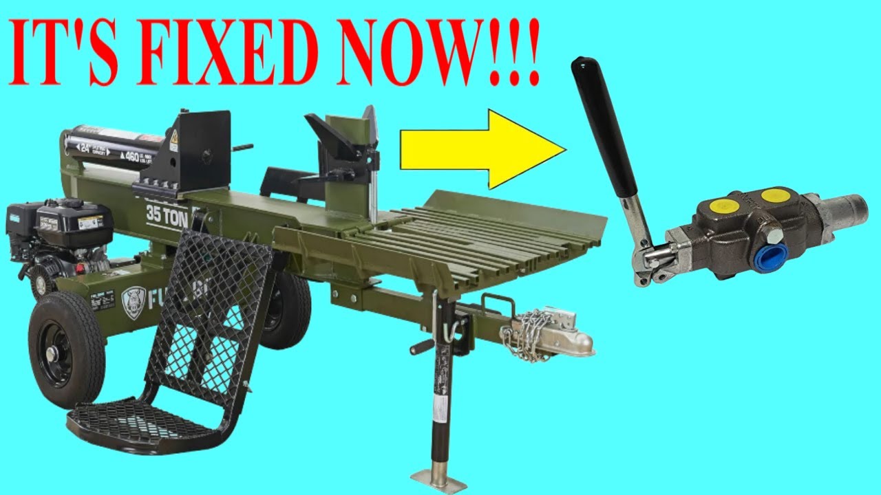 full boar log splitter valve changed to vertical position simple fix