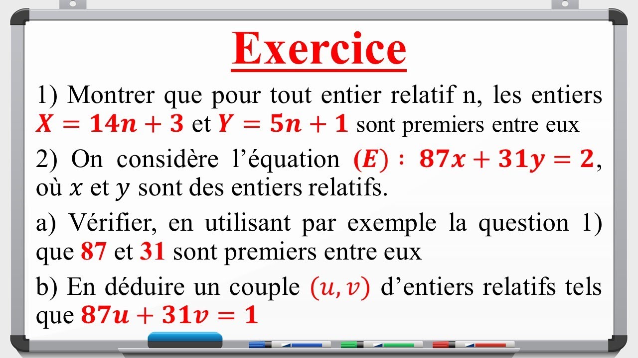Exercice corrigé sur l'arithmétique Tle S