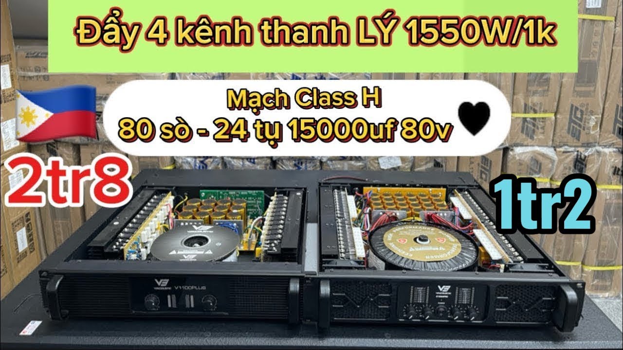 Thanh Lý đẩy Bãi 4 kênh và 2 kênh công suất trên 1000w/ giá 1tr2/1 chiếc chạy Clas H 80 sò