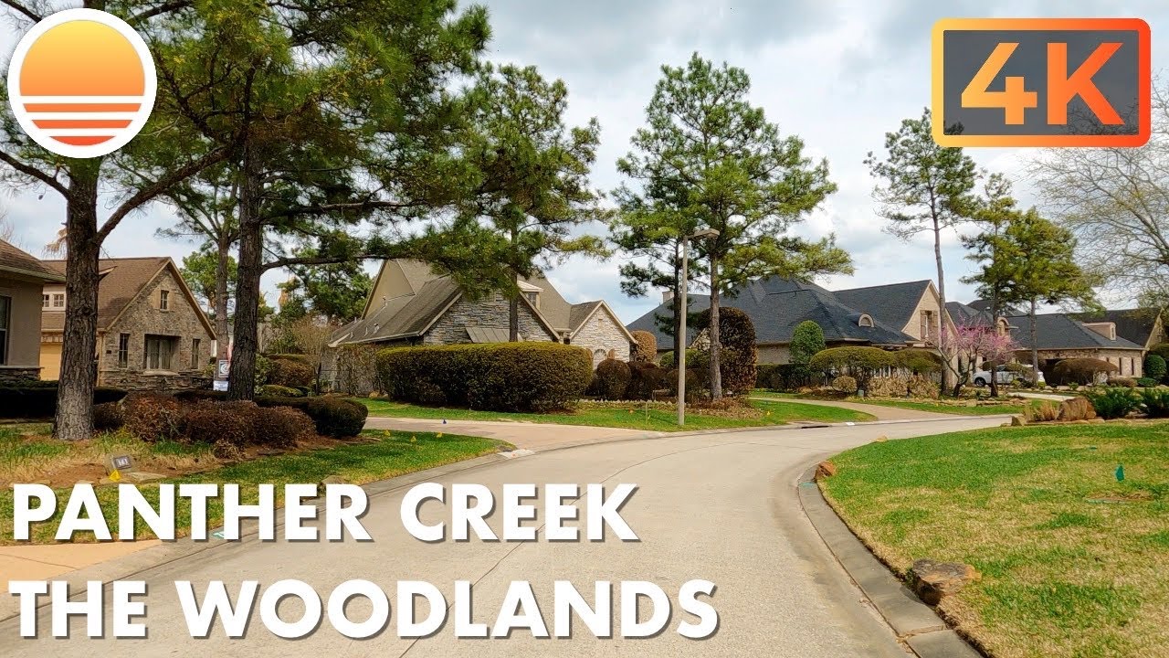 The Village of Panther Creek, The Woodlands, Texas. An UltraHD 4K Real Time Driving Tour.