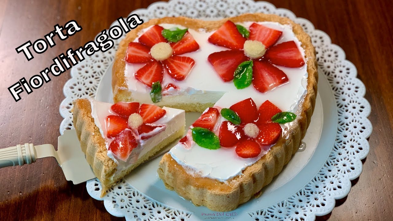 TORTA FIORDIFRAGOLA con Pan di spagna Bagna al rum Crema al latte condensato Gelatina fatta in casa