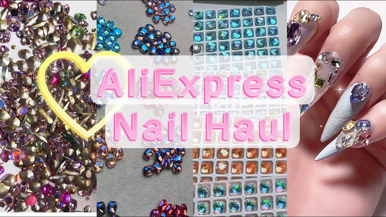 sub) AliExpress NAIL HAUL💅Nail jems /Stones/ Swarovski/ Дешевые продукты для ногтей💕