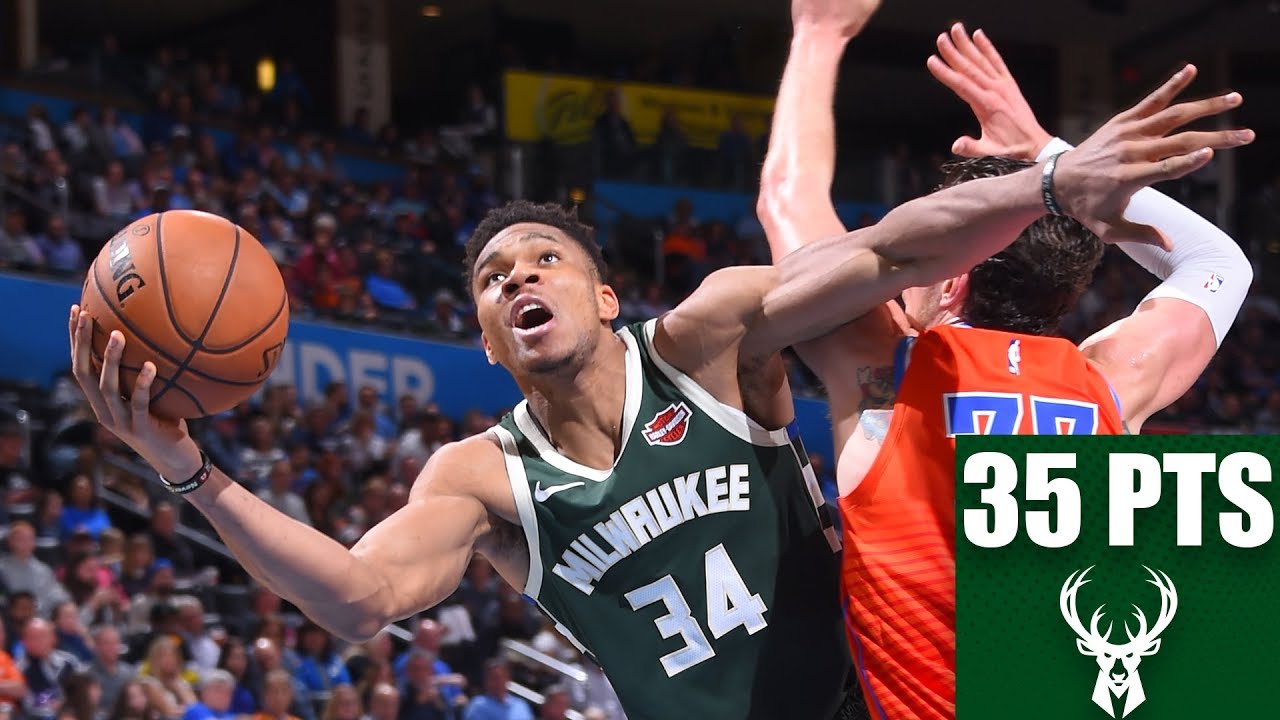 Giannis Antetokounmpo drops a 35-point double-double vs. Thunder | 2019-20 NBA Highlights