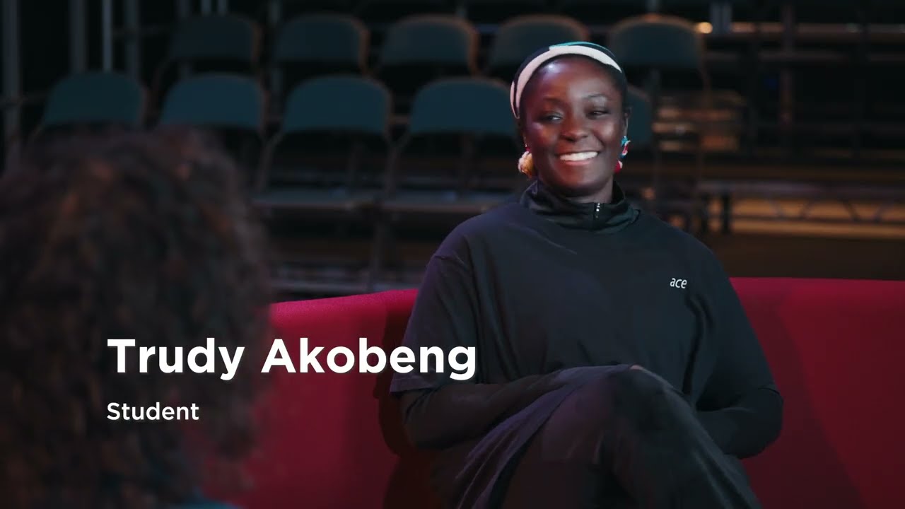On the sofa at the Guildford School of Acting (GSA) | University of Surrey