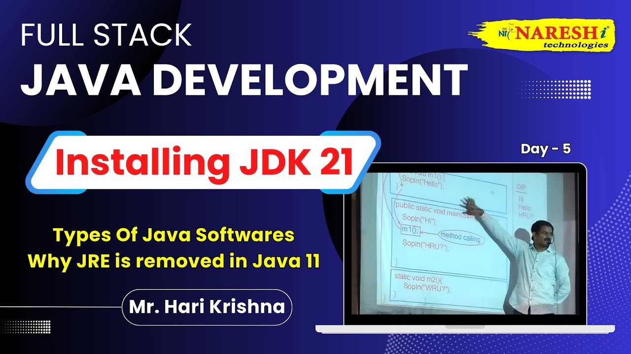 Installing JDK 21 | Types Of Java Softwares Why JRE is removed in Java 11 | Hari Krishna