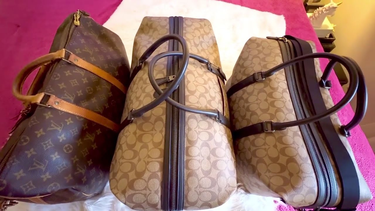 COACH TRAVEL BAG TREKKER IN SIGNATURE CANVAS & LOUIS VUITTON KEEPALL DUFFLE 50 REVIEW & COMPARISON