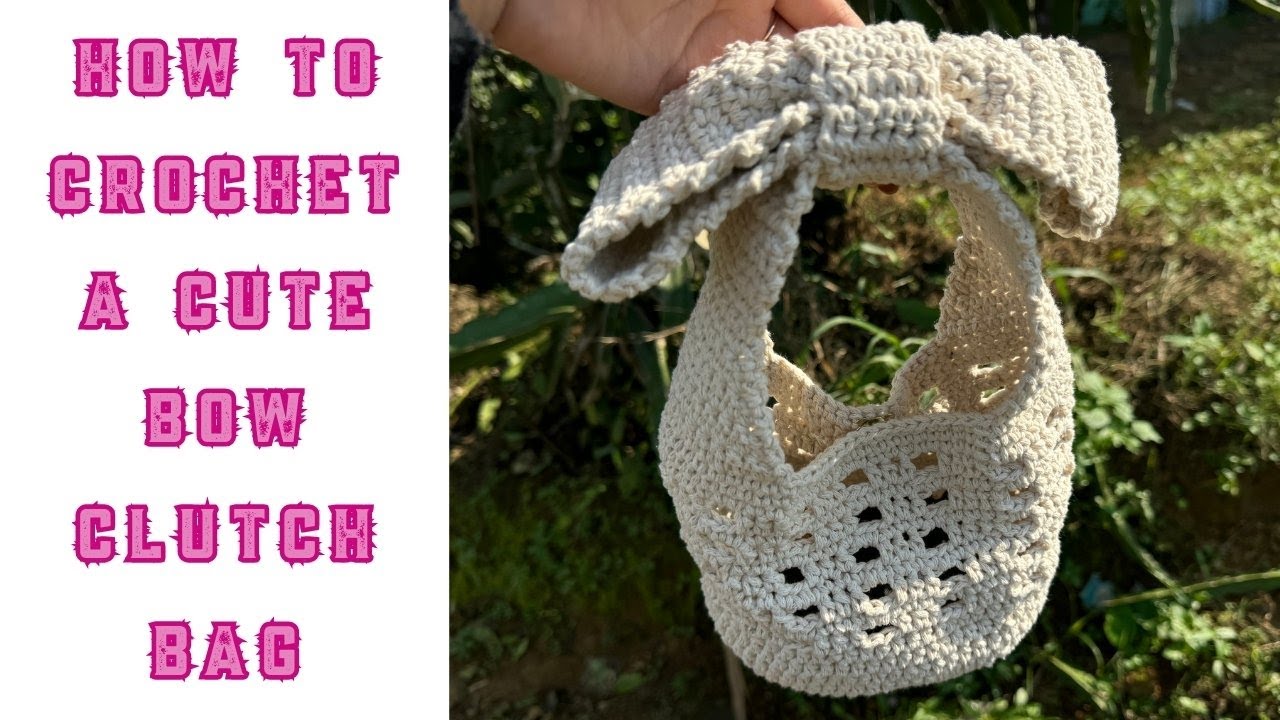How to crochet a cute bow clutch bag | By cri crochet