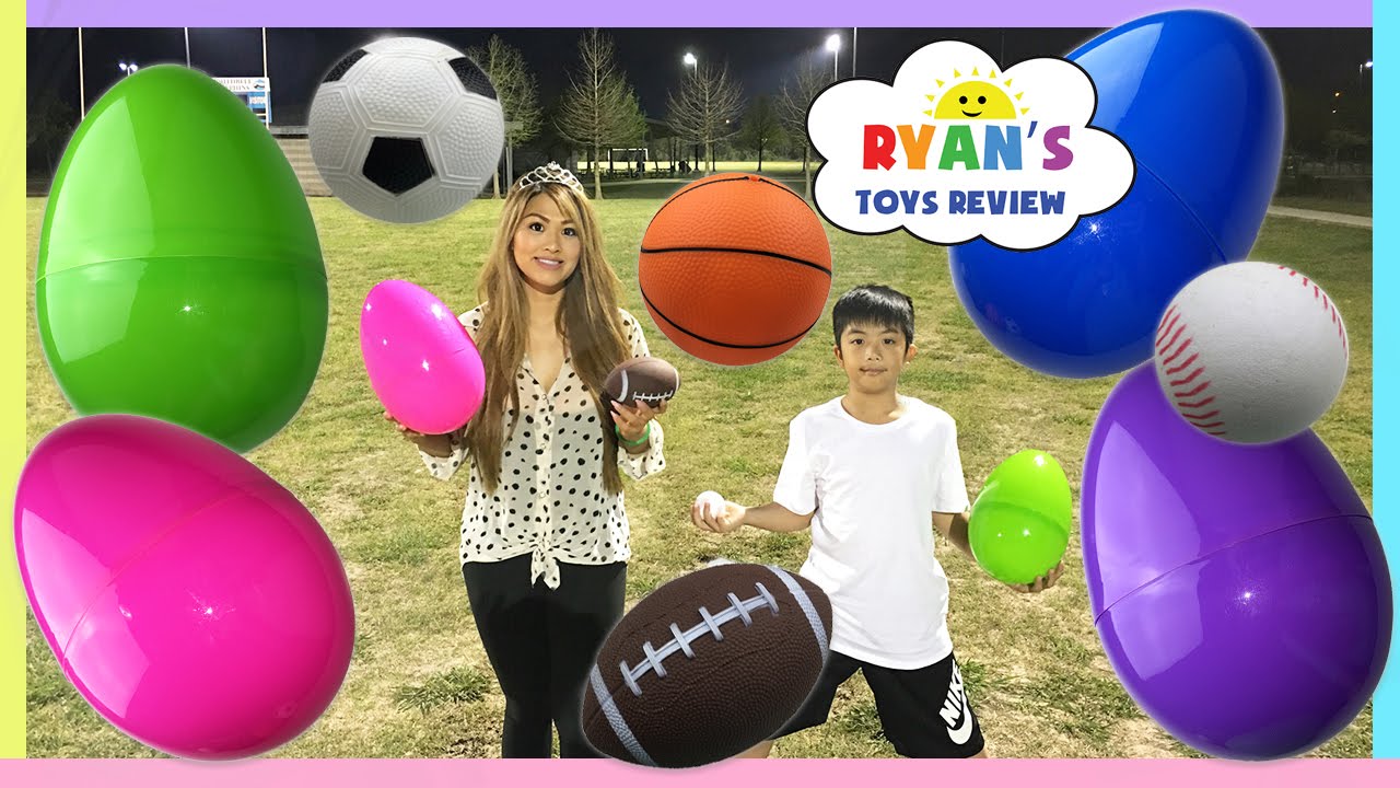 HUGE EASTER EGGS Surprise Toys Challenge Hunt