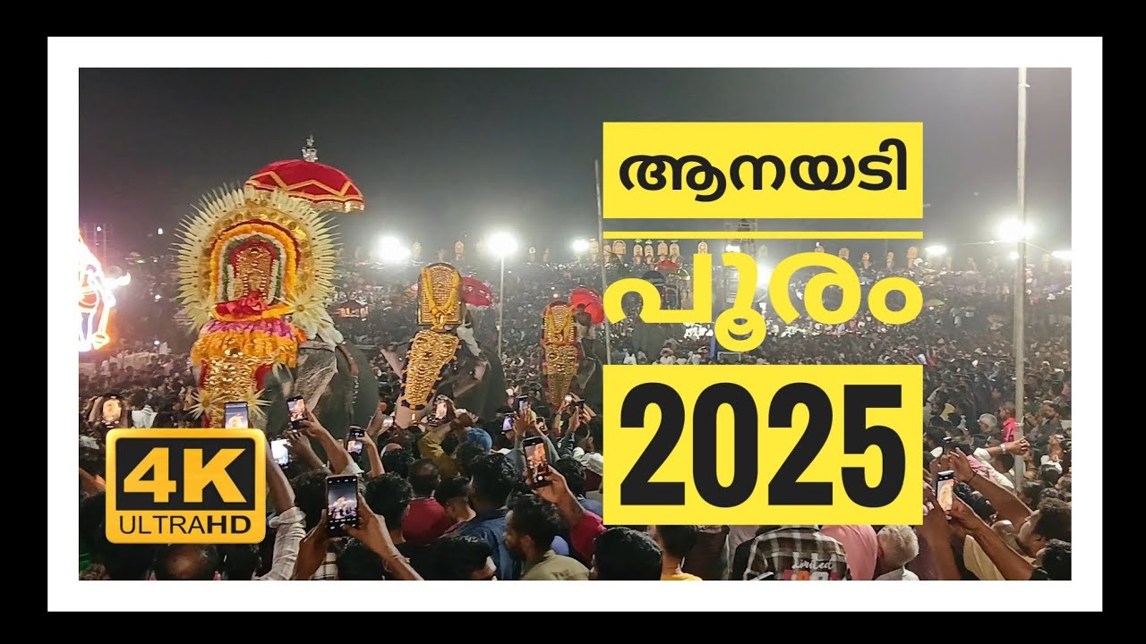 ആനയടി പൂരം 2025  Anayadi Pooram:  World's Largest Gathering of Elephants