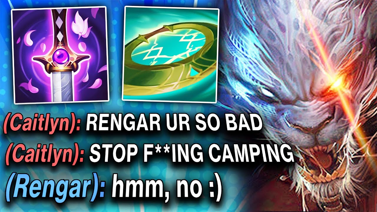 THE BEST WAY TO TILT A CAITLYN MAIN 20 DEATHS MISSION (28 KILLS RENGAR JUNGLE)